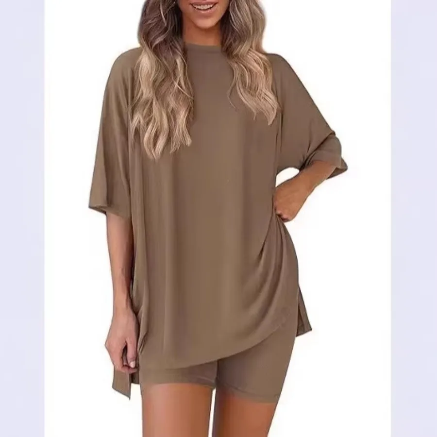 

【ХИТ】Европейский и американский стиль - модный повседневный комплект для дома: свободные шорты и топ (весна-лето)