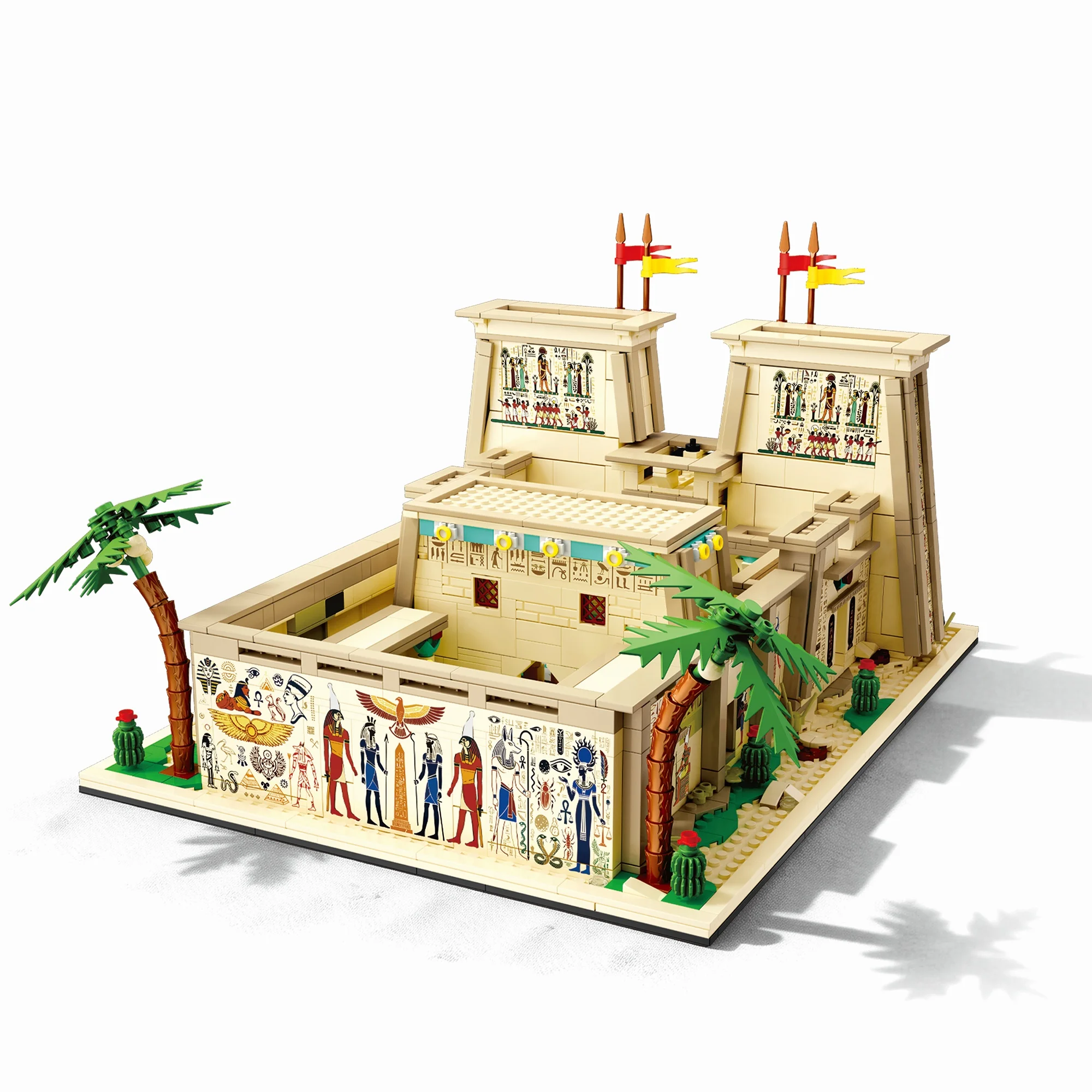Blocchi da costruzione del Tempio di Horus dell'antico Egitto MOC DK6034, modello di architettura egizia, mattoncini, idee per il mondo dei monumenti, kit regalo giocattolo senza scatola
