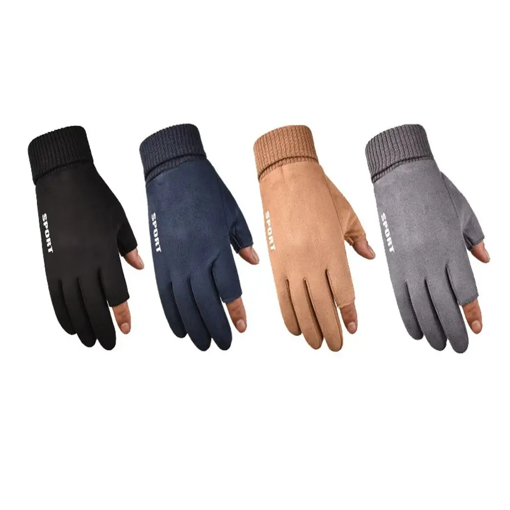 

Plush Warm Touch Screen Gloves New Cold Proof Windproof Winter Mitten Thickened Fingers Gloves Men