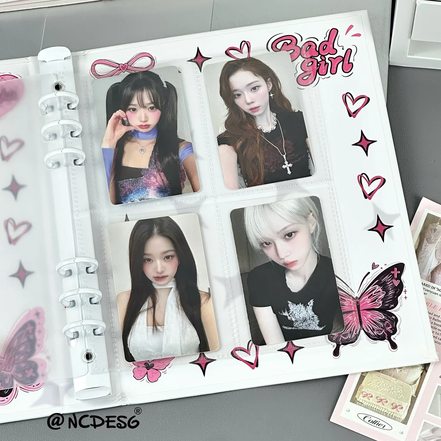 IFFVGX Butterfly A5 Binder Photocard Holder Kpop Idol Photo Album Simple Photocards Collect Book Album for Photographs 포토카드 포장용품