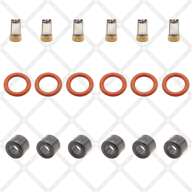 6 set For 23250-0P030 TOYOTA TACOMA 4RUNNER TUNDRA 4.0L 23209-0P030 Fuel Injector Service Repair Kit Filters Oring Seal Grommets