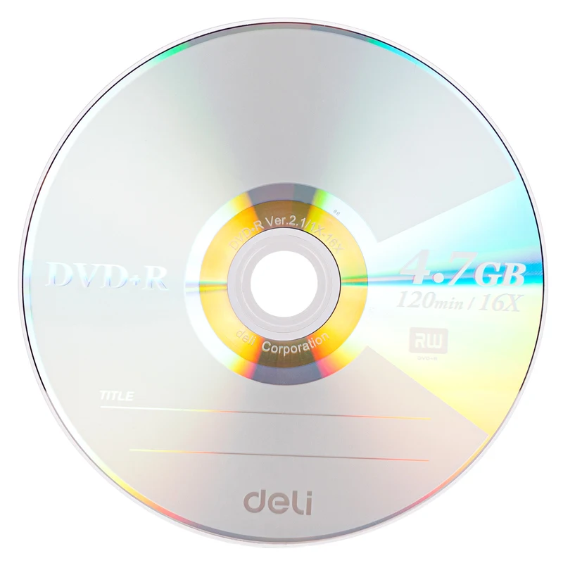 1 Stück Deli 83150 DVD+R leere Scheibe beschreibbare DVD Single-Chip beschreibbare digitale vielseitige Scheibe 4,7 GB/120 Min/16 x DVD+R-Disc