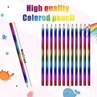 12PCS HB Star Rainbow Pencils Gradient Colour Cute Pencils 4 Colours Drawing Pencils Set Children Students Sketching School Supp