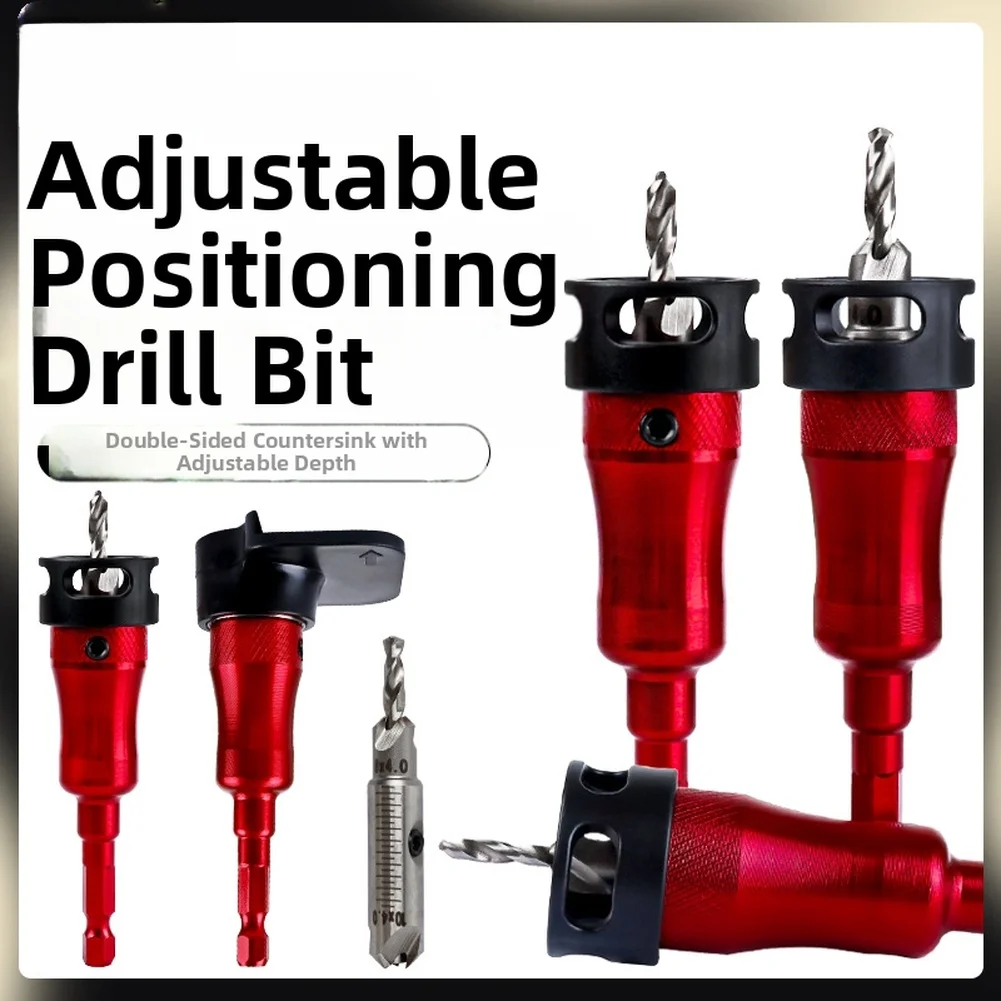 Adjustable Depth Limit Countersink Drill Bit Set Hex Shank Woodworking Cutting For Fast And Clean Woodworking Projects