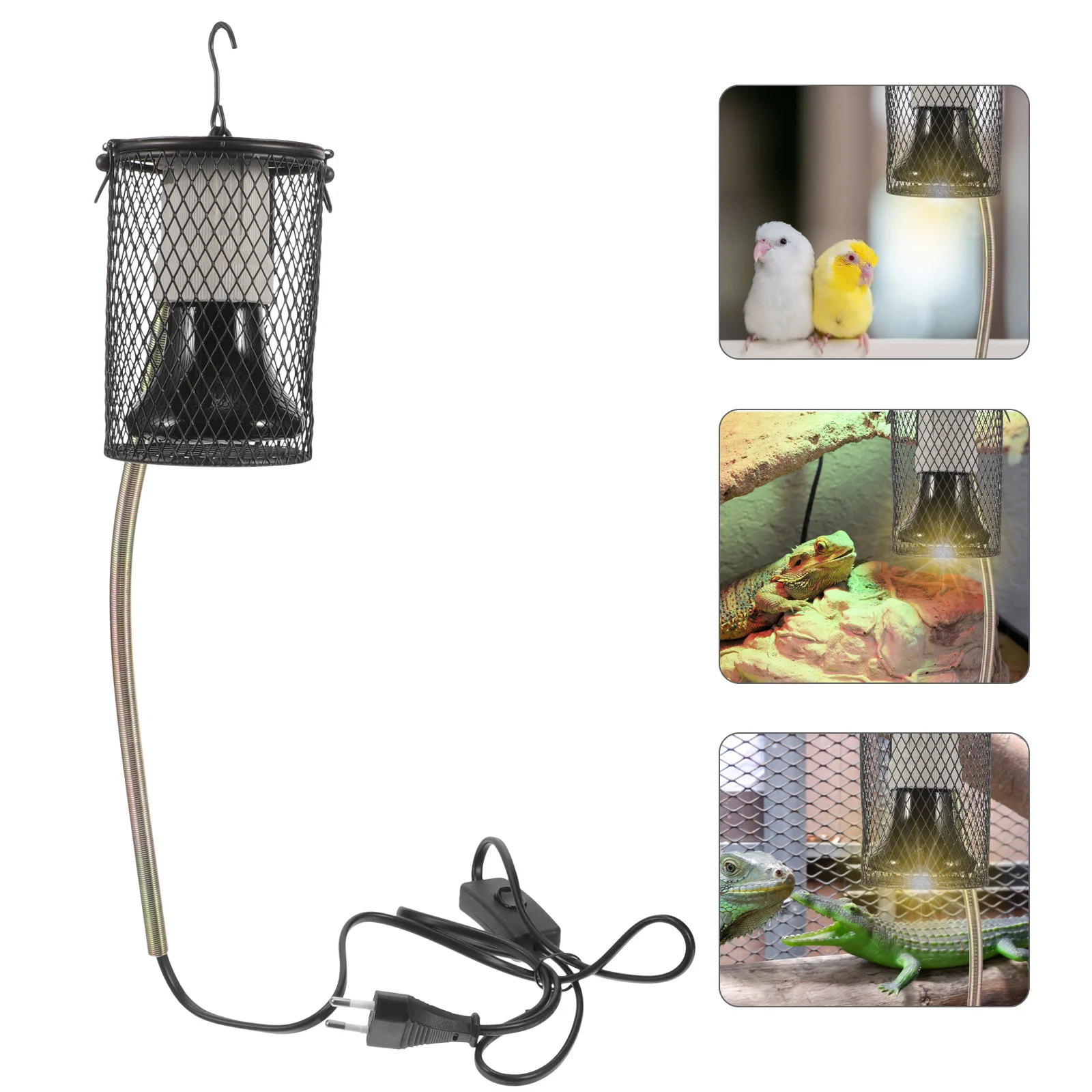 Heater Lamp Grille Ceramic Heating Bulb Bird Cage Parrot Reptile Metal Pet Bulbs for Reptiles