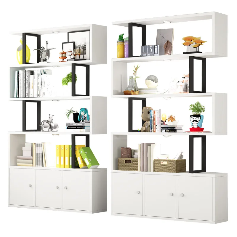 Customized. Customized Steel Wood Storage Rack Multi-Layer Bookshelf Partition Locker Display Storage Cabinet with Light Office