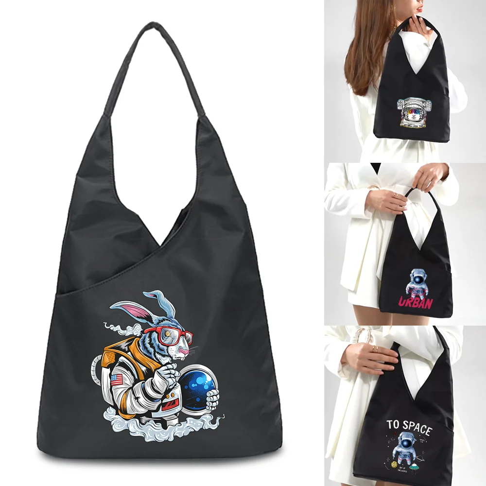 

Shopping Bag Tote Bag Shopping Bag Tote Bag 2024 New Women's Fashion Shoulder Cartoon Print Simple Button Bag Travel Organizer