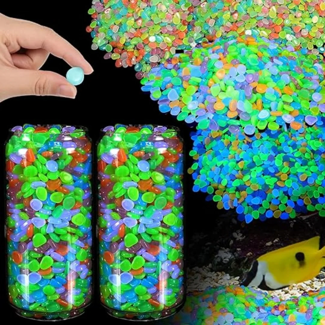 1201Pcs Glow in The Dark Stones Glow Pebbles for Outdoor Garden Luminous Pebbles Fish Tank Rocks Glow Stones Glowing Rocks