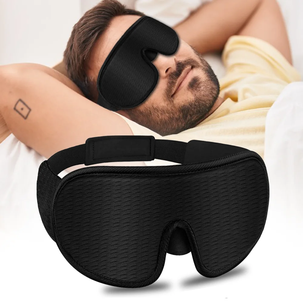 Maschera per dormire 3D 100% maschere per dormire Blockout per donna uomo, con cinturino regolabile Soft confortevole Travel Eyeshade Slaapmasker