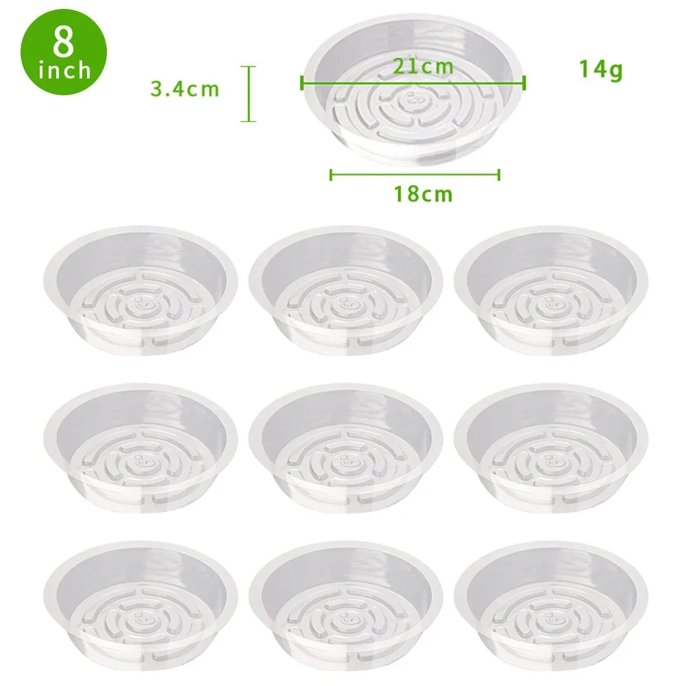 10/24pcs Plastic Plant Saucer 6/8/10/12 Inch Clear Plastic Plant Saucers Flower Pot Drip Trays Garden Flower Pot Base ﻿