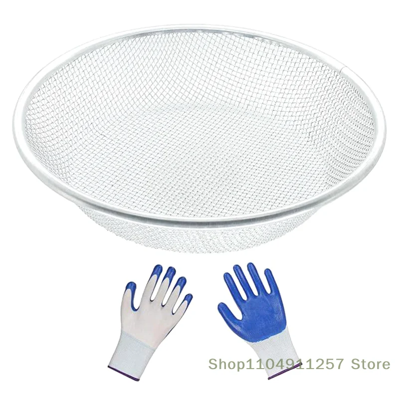 11.81-inch Stainless Steel Soil Compost Sieve Sandstone Sieve With 2/6/10MM Mesh For Capturing Soil Rocks Sawdust Sand Compost