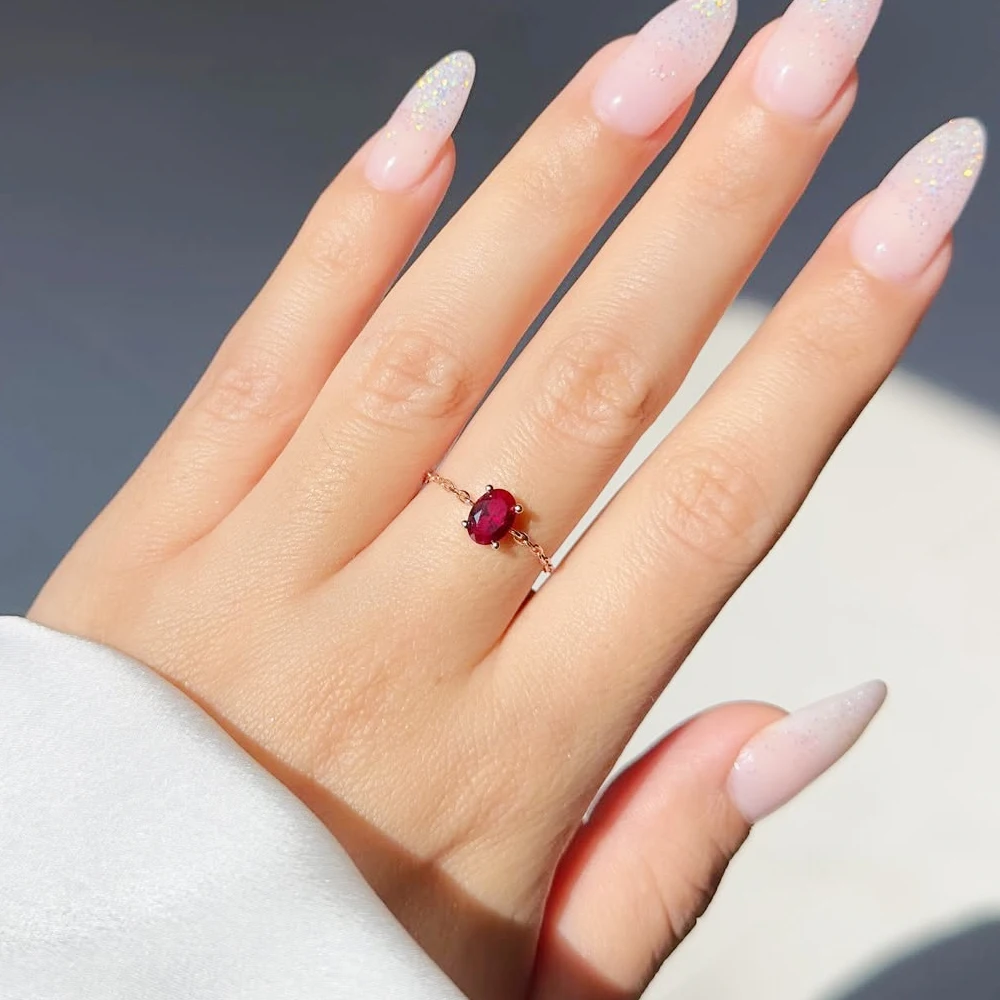 Adjustable Bling Tiny Delicate Oval Shape Colors Ring for Women