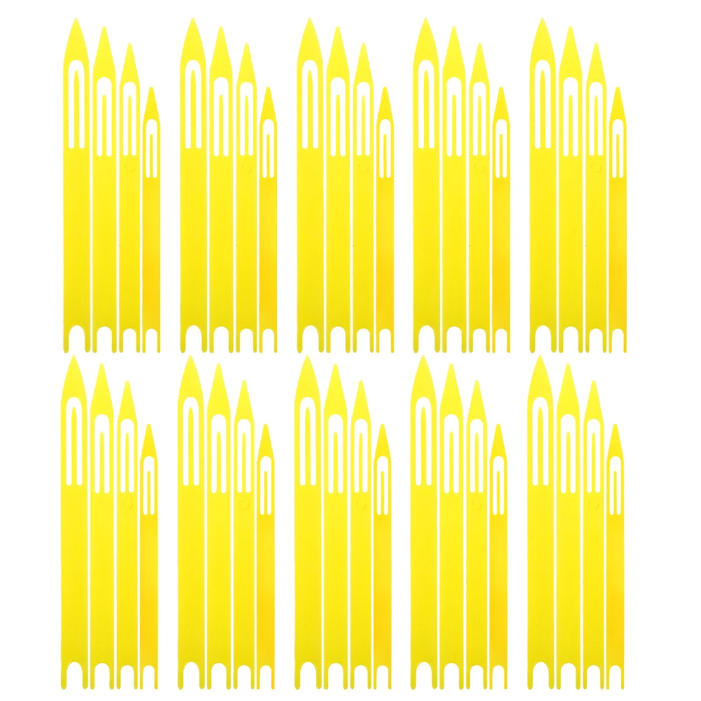 

40 Pcs Plastic Mending Shuttles Weaving Repair Tools Fishing Net Needles Yellow Lightweight Efficient Fix Boat Nets
