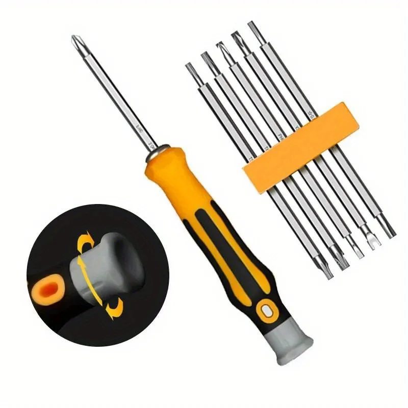 12 In 1 Magnetic Screwdriver Set Cross Flat Shaped Screwdriver Head Multifunctional Precision Handheld Maintenance Tool