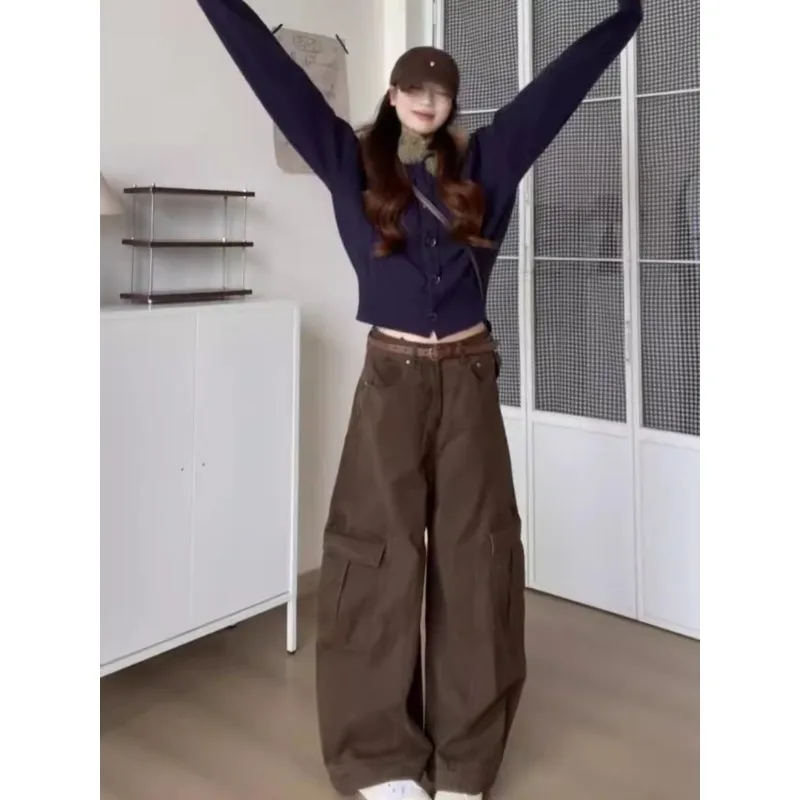 

Женские кардиганы и свитеры в стиле Y2K Emo, осенние, вязаные крючком, с подкладкой, с оборками, с мелким принтом, офисные, комбинированные, с вырезом-лодочкой, приталенные, с рюшами, минималистичные