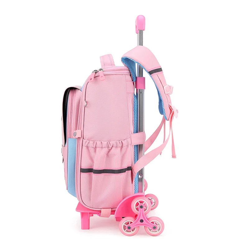 Student Rolling Backpack Free Doll School Bag for Kids Trolley School Backpack for Wheeled Bag 6 -12 Years Girl Suitcase Bag