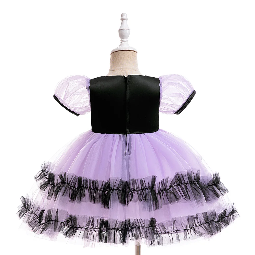 Girls New Kuromi Cosplay Party Dress Kids Purple Lace Halloween Dresses Girl Bow All Saints Clothes Young Fashion Daily Costumes