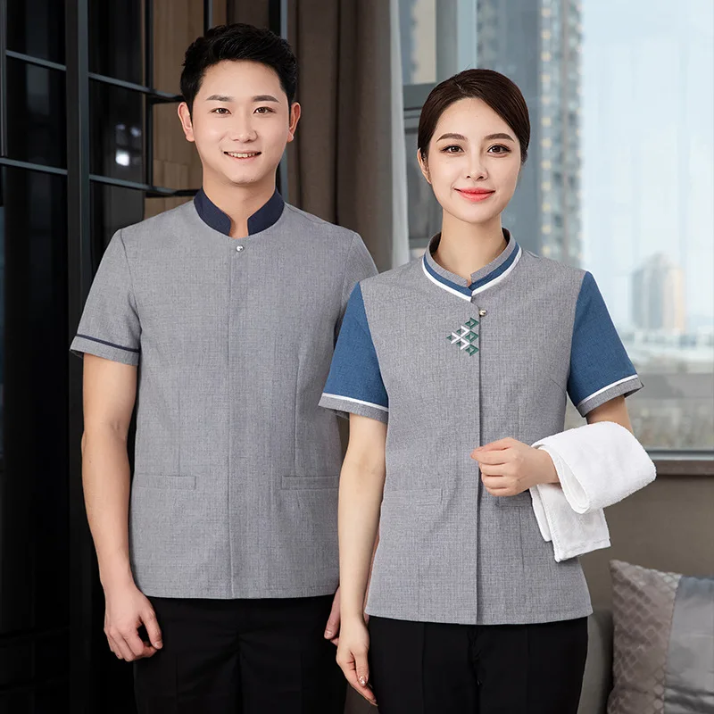 

Short-sleeved cleaning workwear for hotel housekeeping staff, hotel cleaners, and mall property maintenance workers, summer shor