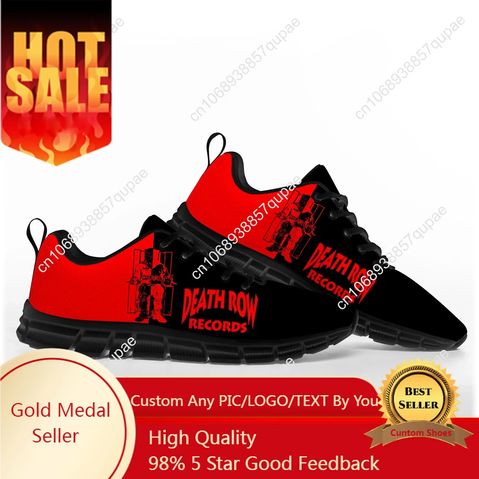 Death Row Records Sports Shoes Mens Womens Sneakers 3D Print Pattern Casual Custom Couple High Quality Shoes