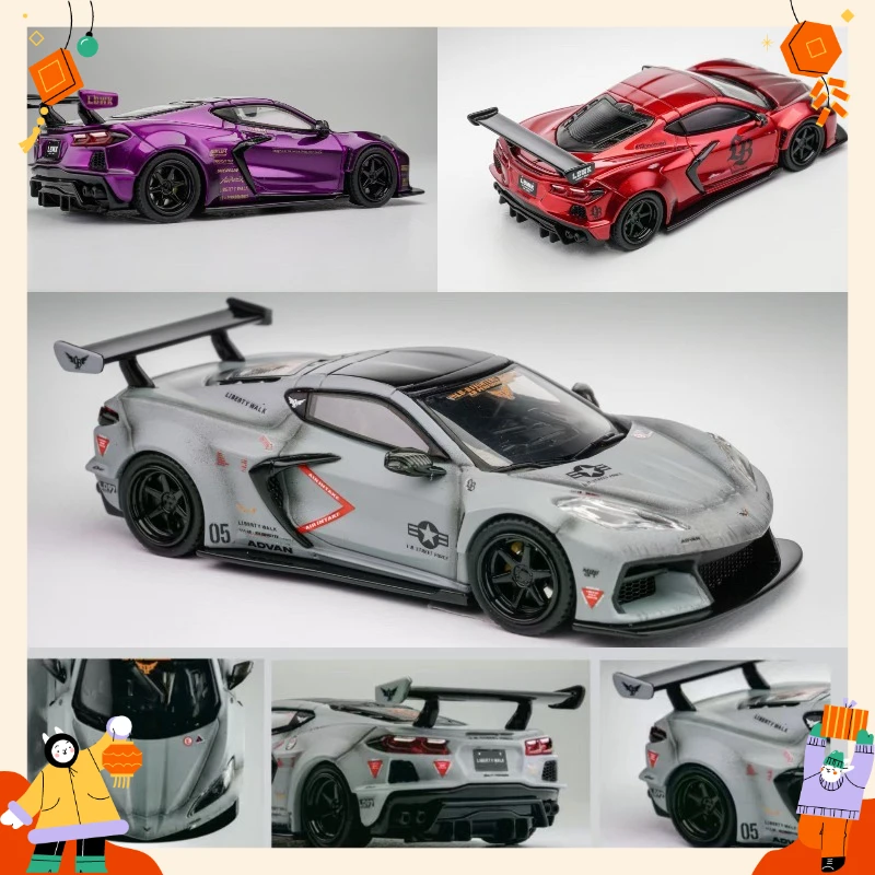 FINE MODEL 1: 64 alloy C8 LB wide-body modified Chevrolet Corvette Corvette car model collection item display piece