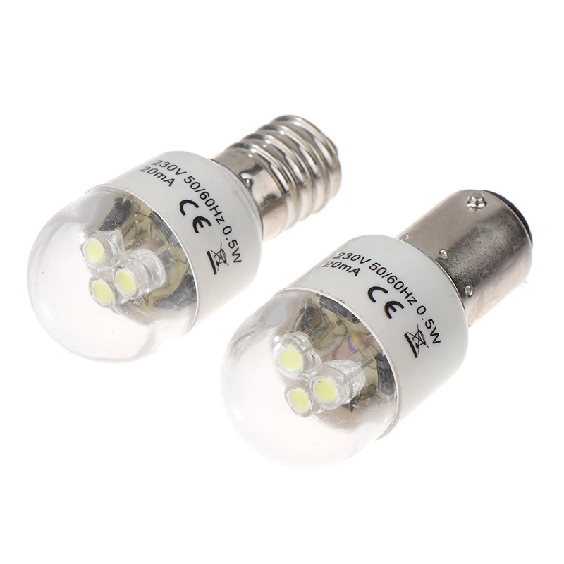 Bombilla LED de costura BA15D/E14 de alta calidad, luz iluminada de 0,5 W, CA 190-250W, lámpara de repuesto para máquina de coser doméstica