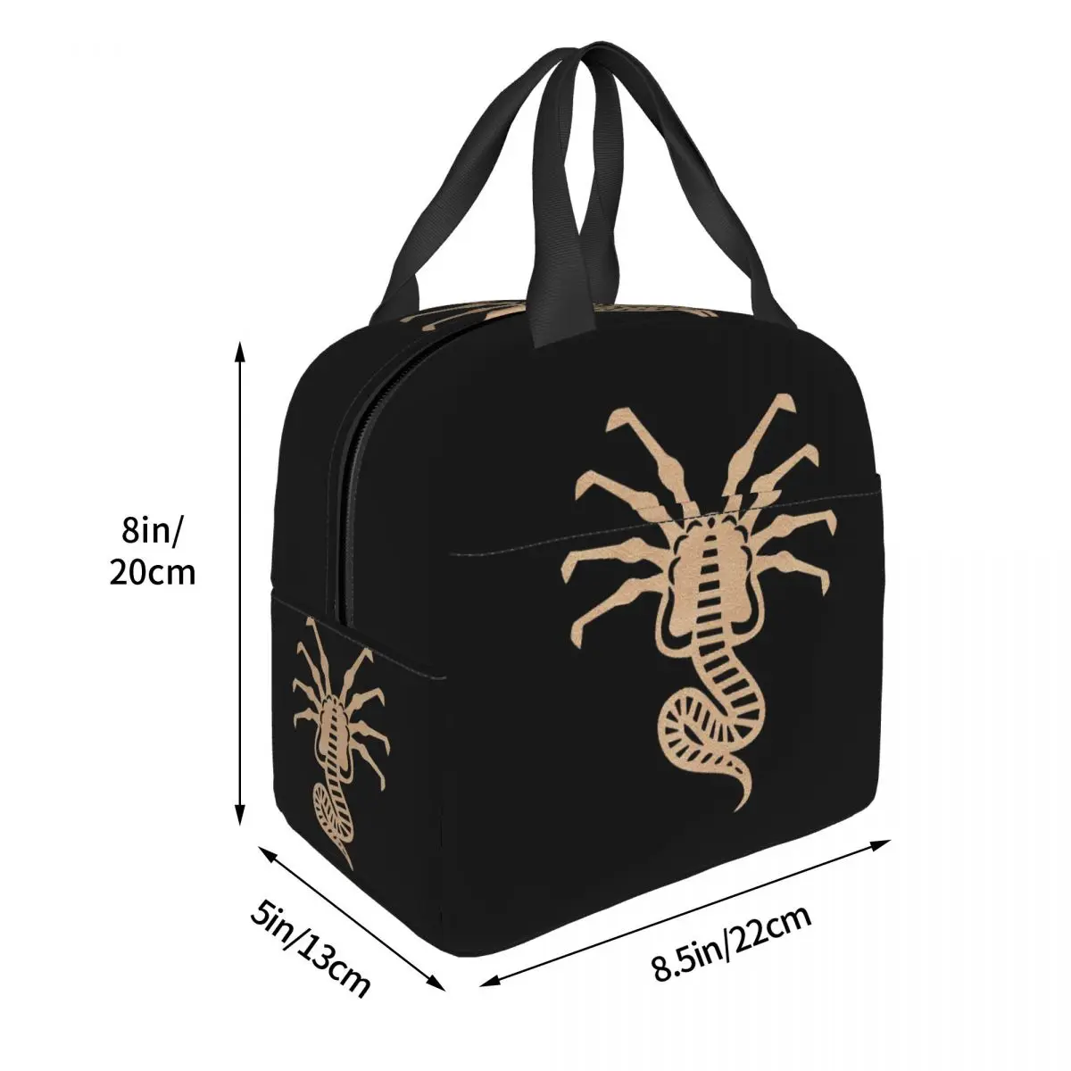 FaceHugger Alien Xenomorph Shoulder Lunch Bags Insulated Bento Box Lunch Tote Picnic Bags Thermal Bag for Woman Student School