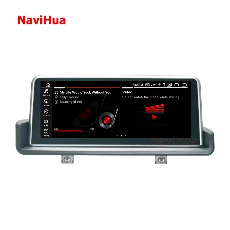 Navihua 10.25 inch  multimídia automotiva carpaly and android auto for bmw e90 e91 e92 e93  car radio магнитола 2004-2012