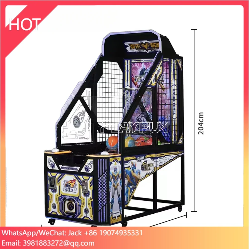 

Playfun Hot Sale Coin Operated Kid Luxury Indoor Sport Basketball Game Indoor Arcade Game Machine For Sale