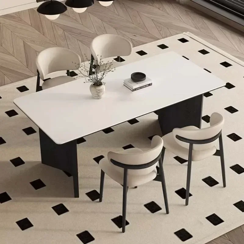Office Wooden Table Chairs Rectangular Big Modern Living Room Dining Table Restaurant Design Modern Muebles Unique Furniture