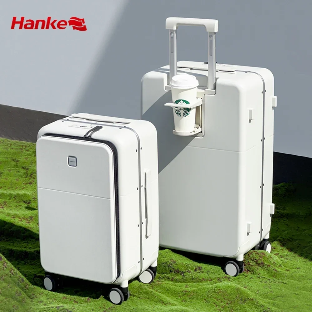 Hanke new arrival carry on luggage vintage travel hard case smart trolley luggage travel bag set