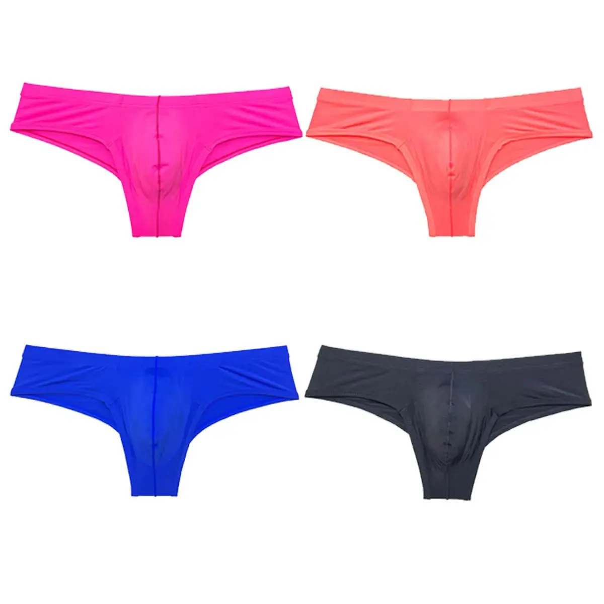 

Men Soft Boxer Briefs Ultrathin Pouch Thongs Comfortable Boxershorts Elastic Low Rise Tangas Bikini Underwear Mini Panties Sissy