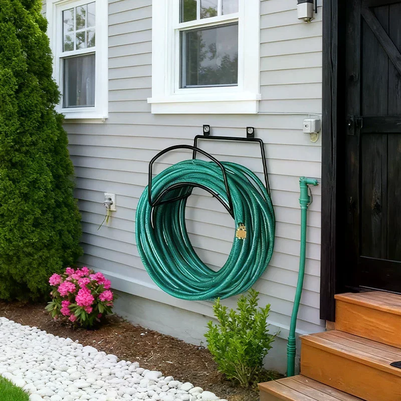 Garden Wall-Mounted Water Pipe And Hose Storage Rack Metal Hose Bracket Fixed Installation Carbon Steel Water Pipe Rack