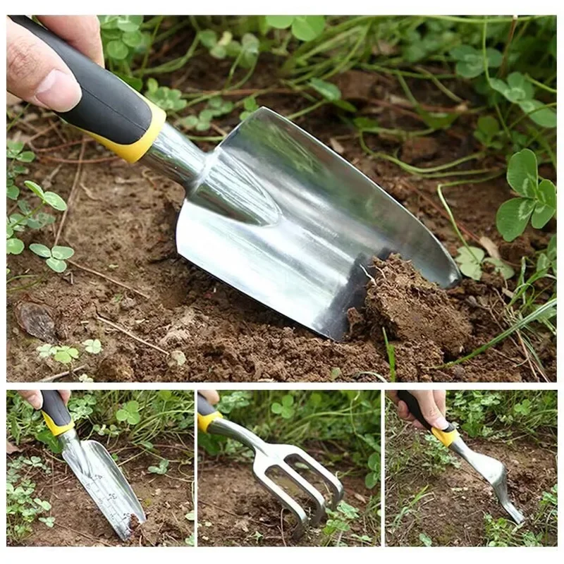 Imagem -02 - Jardinagem Poda Tesoura Conjunto de Ferramentas pá de Ancinho Ferramentas de Plantas Domésticas Jardinagem Multifuncional para Soltar o Solo e Transplante