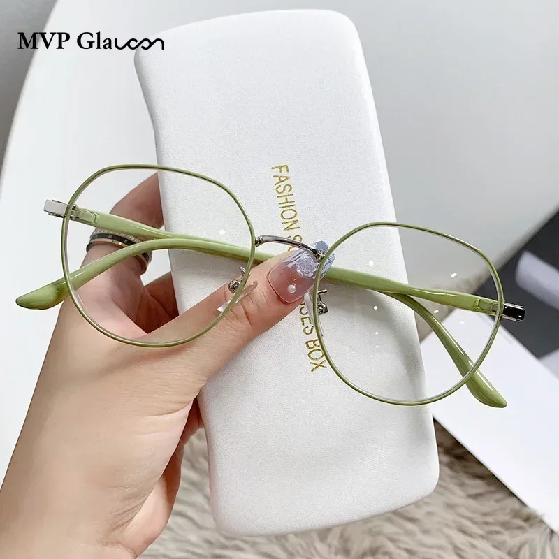 2023 Glasses Ins Metal Round Decor Round Glasses Women Anti Blue Light Computer Glasses Black Metal Spectacle Frame 0 Diopter