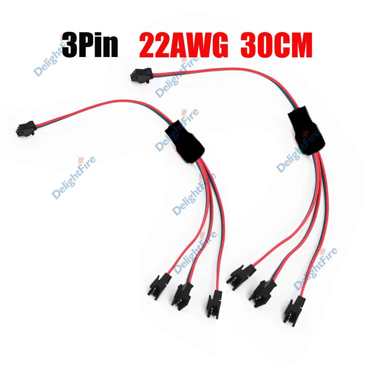 3Pin SM Splitter JST Connectors 30cm Male Female 1 to 3 Terminal Wire for WS2812B WS2811 SK6812 LED Strip Lights Pixel Light
