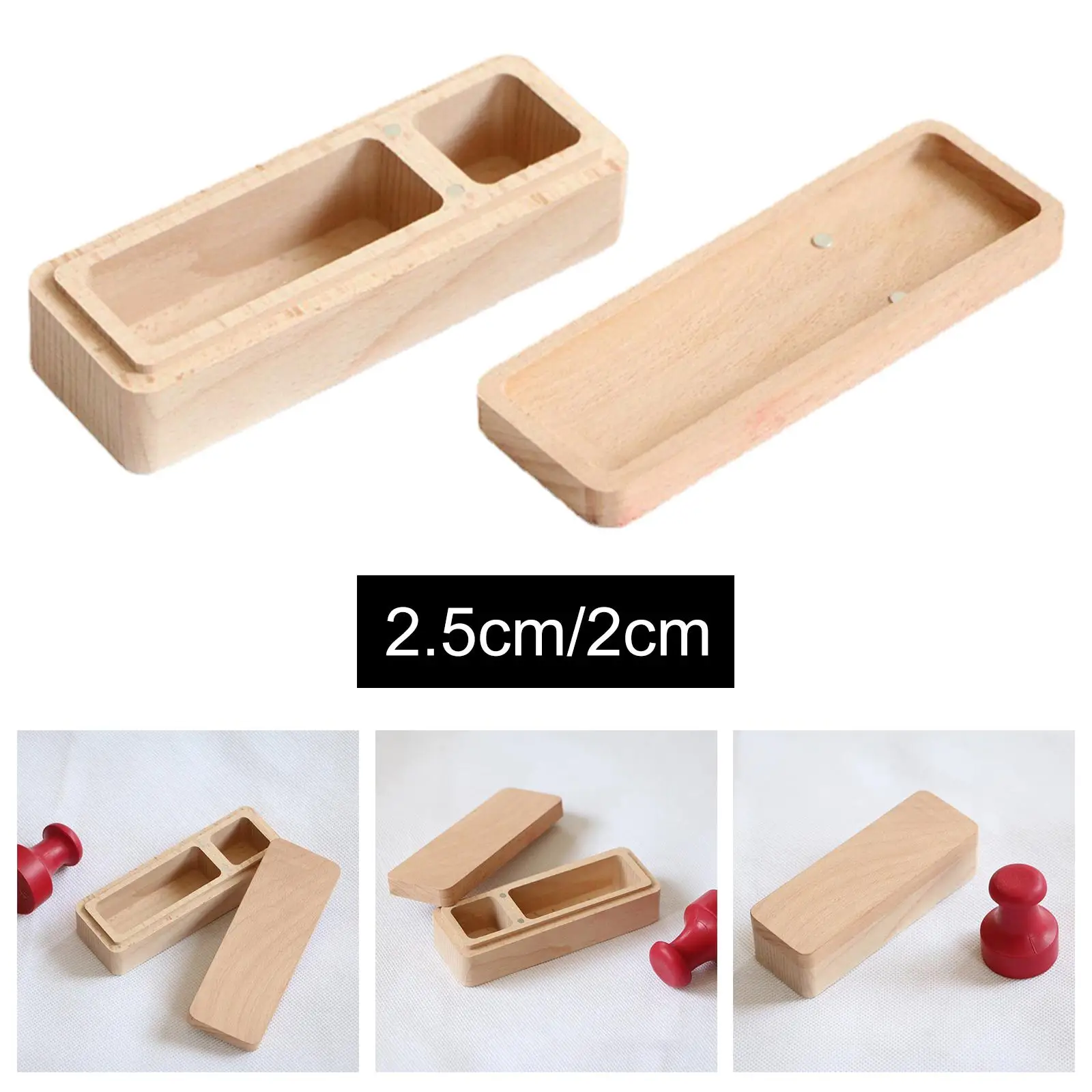 Beech Wood Seals Box Inkpad box storage Case for Accounting