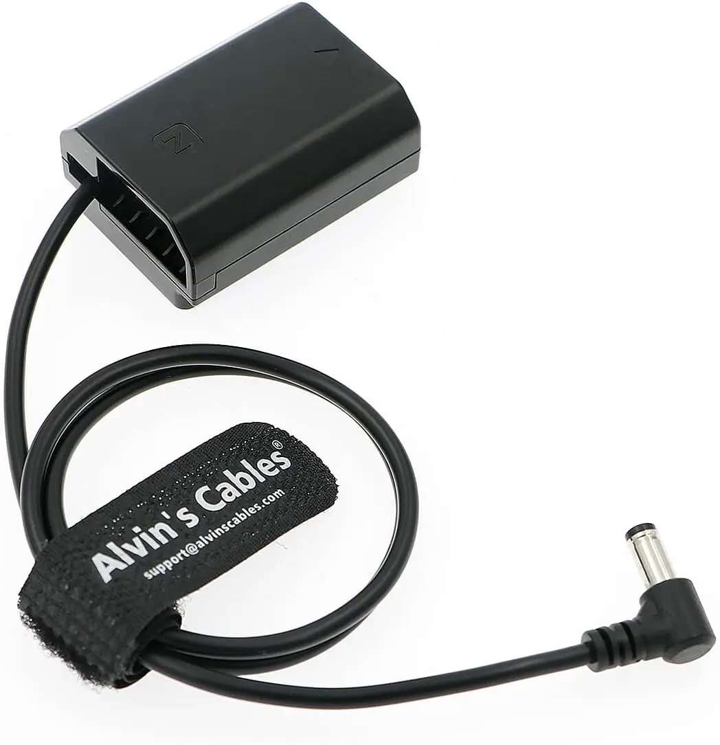 NP-FZ100 Dummy Battery to DC Right Angle Power Cable for Sony A7III A7RIII A7RIV A7RV A7C A7CII A7CR A7SIII A9III A1 A6600 A6700