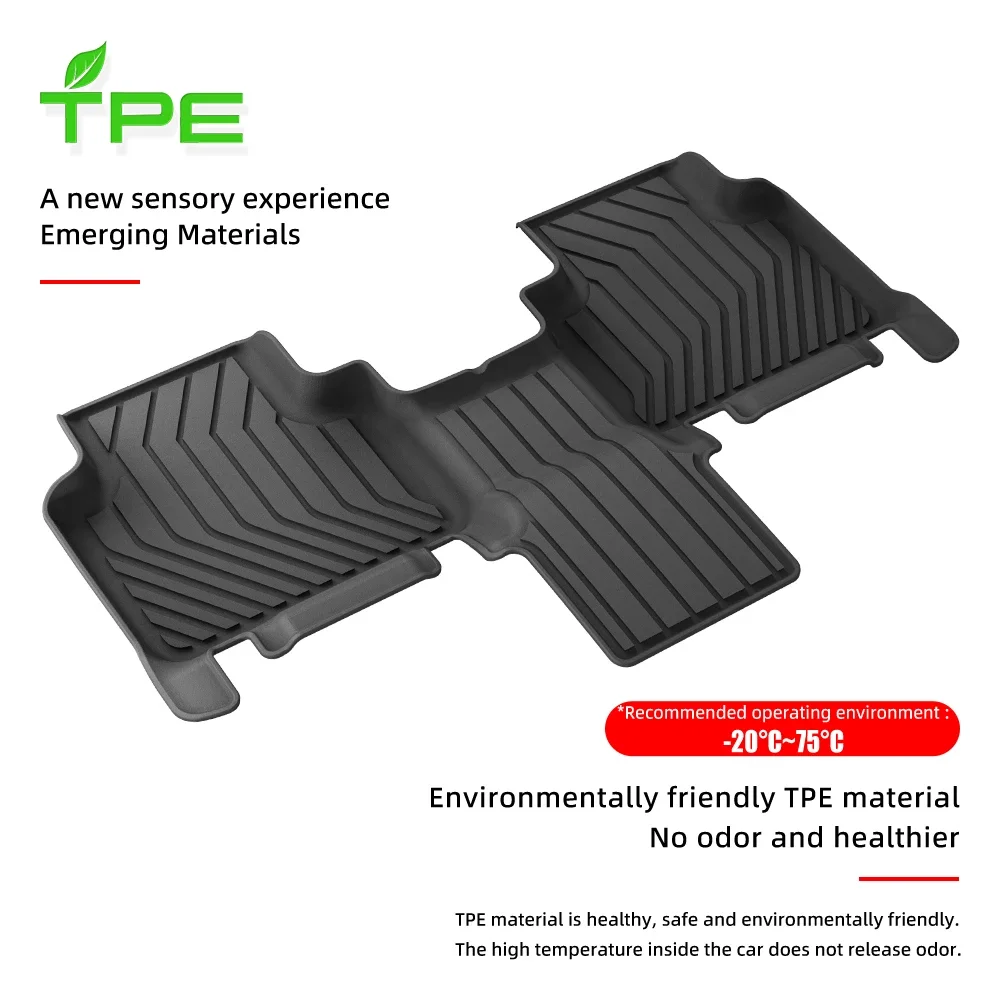 حصيرة أرضية سيارة مخصصة لجميع الأحوال الجوية TPE ثلاثية الأبعاد غير قابلة للانزلاق مقاومة للماء مع 6 مقاعد متوافقة مع 2024 Audi Q6