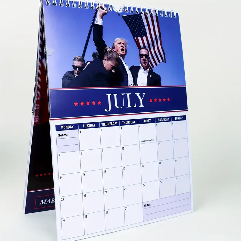 Trump 2025 Calendar Monthly Hanging Wall Calendar English Language with Key Moments For Trump Supporters Patriotic Gift