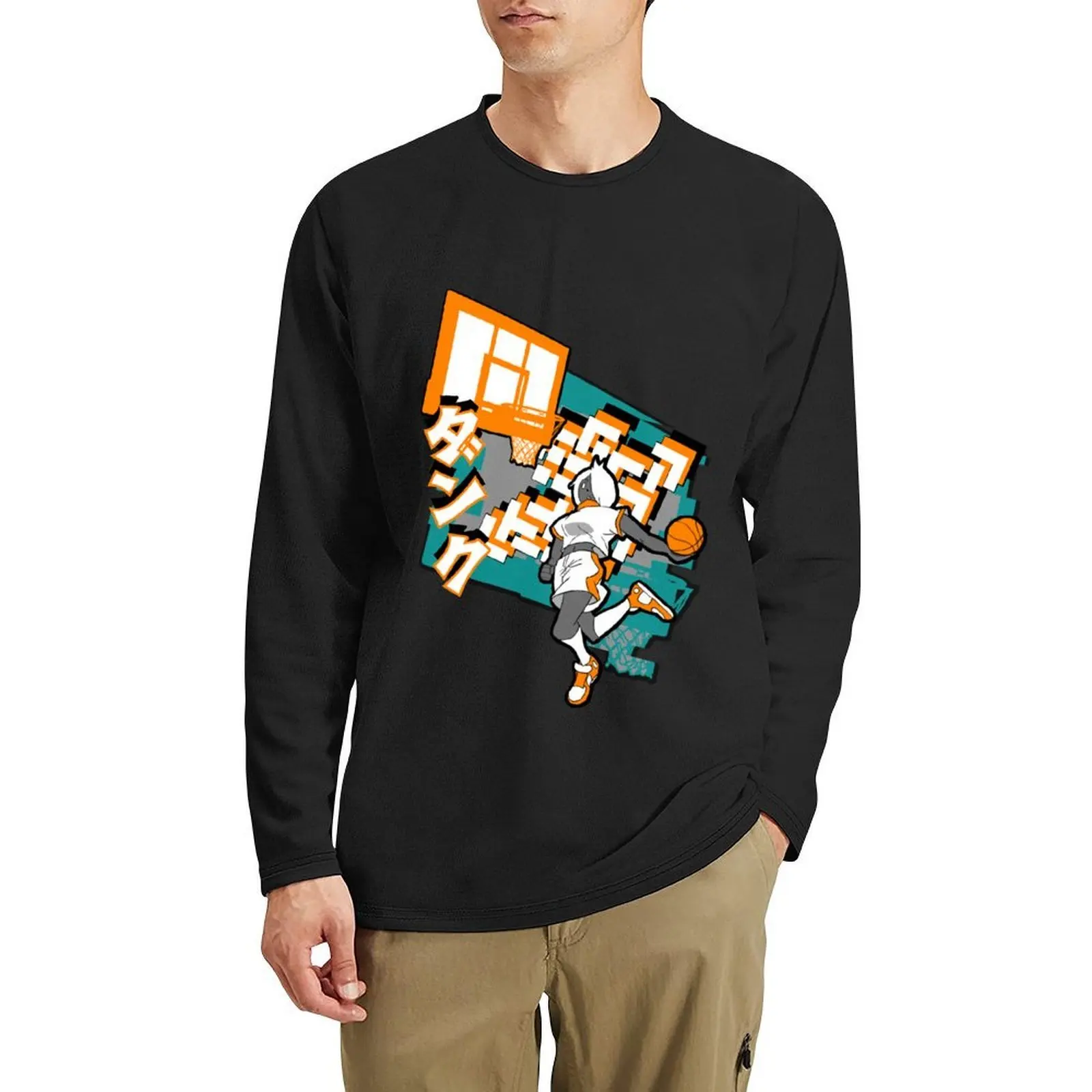 

Anime Girl Basketball Dunk Long T-Shirt boys animal print shirt graphic t shirt funny t shirt tees Men's cotton t-shirt