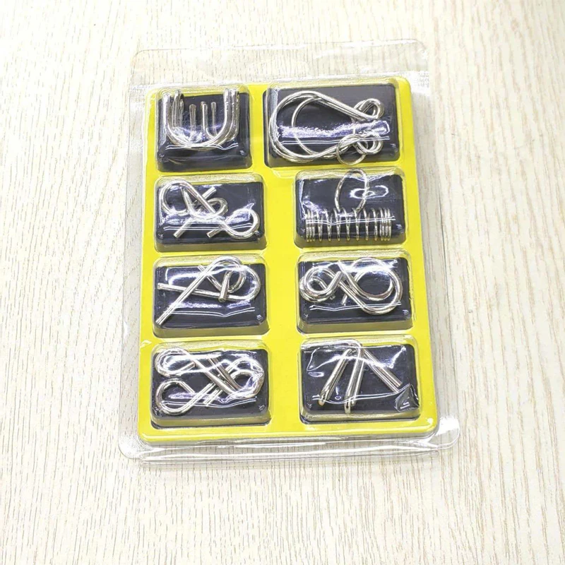 High Quality Metal Puzzle Mind Brain Teaser Magic Wire Rings Puzzles Game Educational Steel IQ Toys For Kids Boys Girls Adults