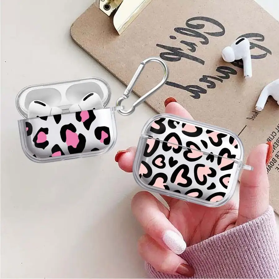 

Прозрачные чехлы для наушников Airpods 1 Pro2 Pro3 4 Pro 3 2 с красивым леопардовым принтом