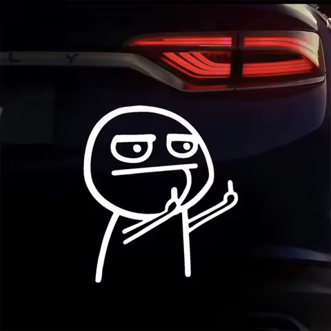 Motorcycle Car Cartoon Funny Middle Finger Reflective Vinyl Car Sticker Bicycle Decal Styling Decor Exterior Accessories