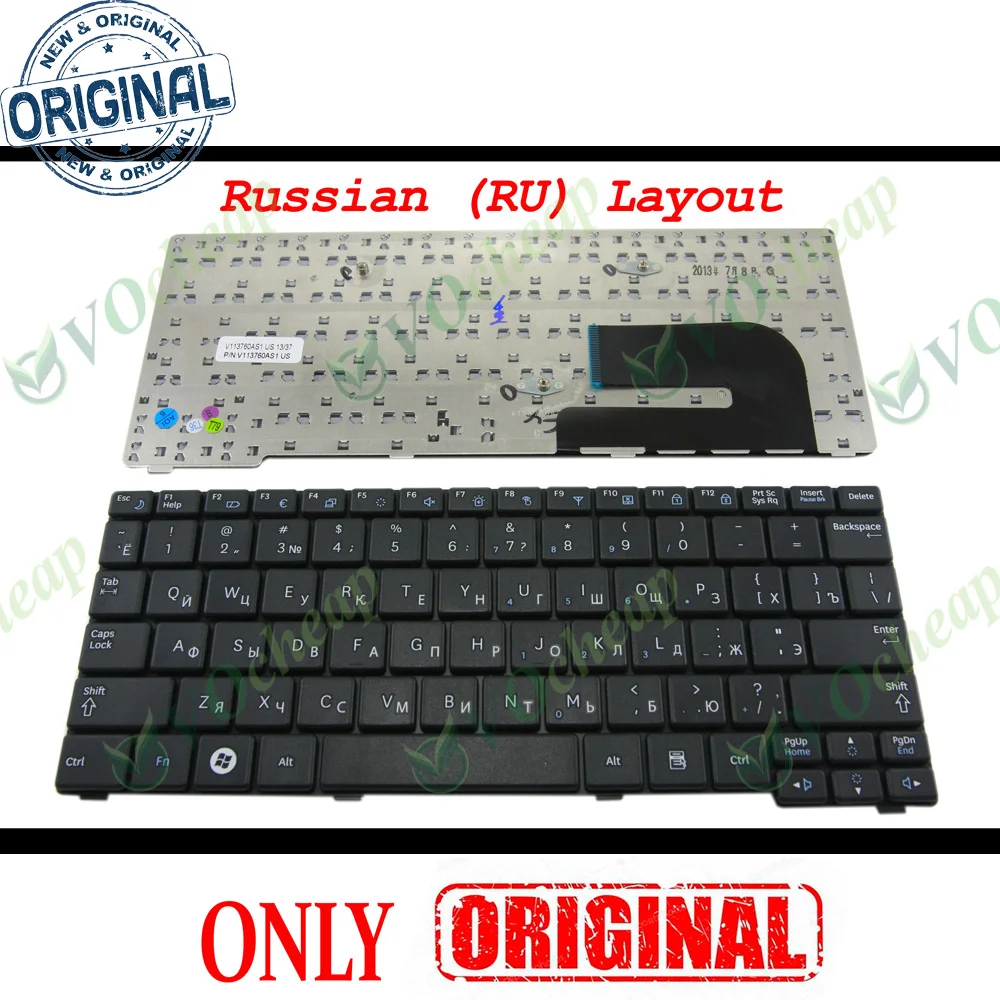 Original Label - New RU Notebook Laptop Keyboard for Samsung N140 N143 N145 NP-N148 N148 N150 Black Russian  - V113760AS1