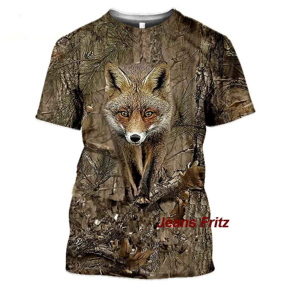 2023 Camouflage hunting animals wild boar 3D T-shirt summer leisure men's T-shirt fashion street  pullover short sleeve jacket image 4