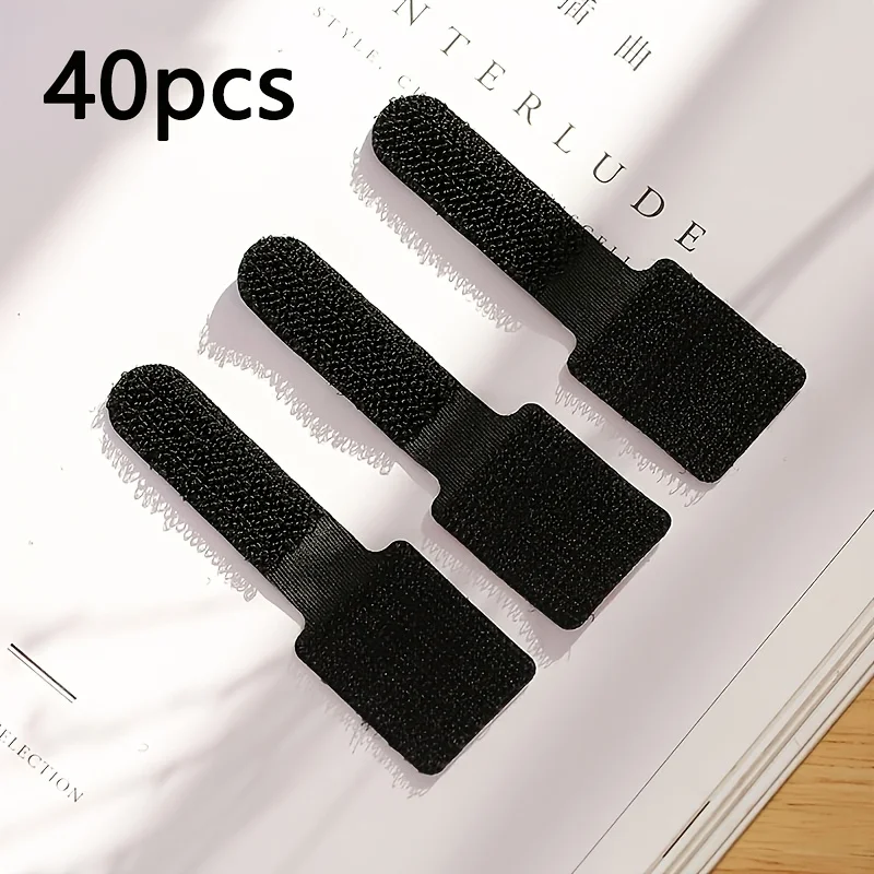 40 Wire Clip Fixators - Self-adhesive Wire Routing Storage Solution - Wall Wire Organizer - Computer Wire Clips - Wire Tidy Net
