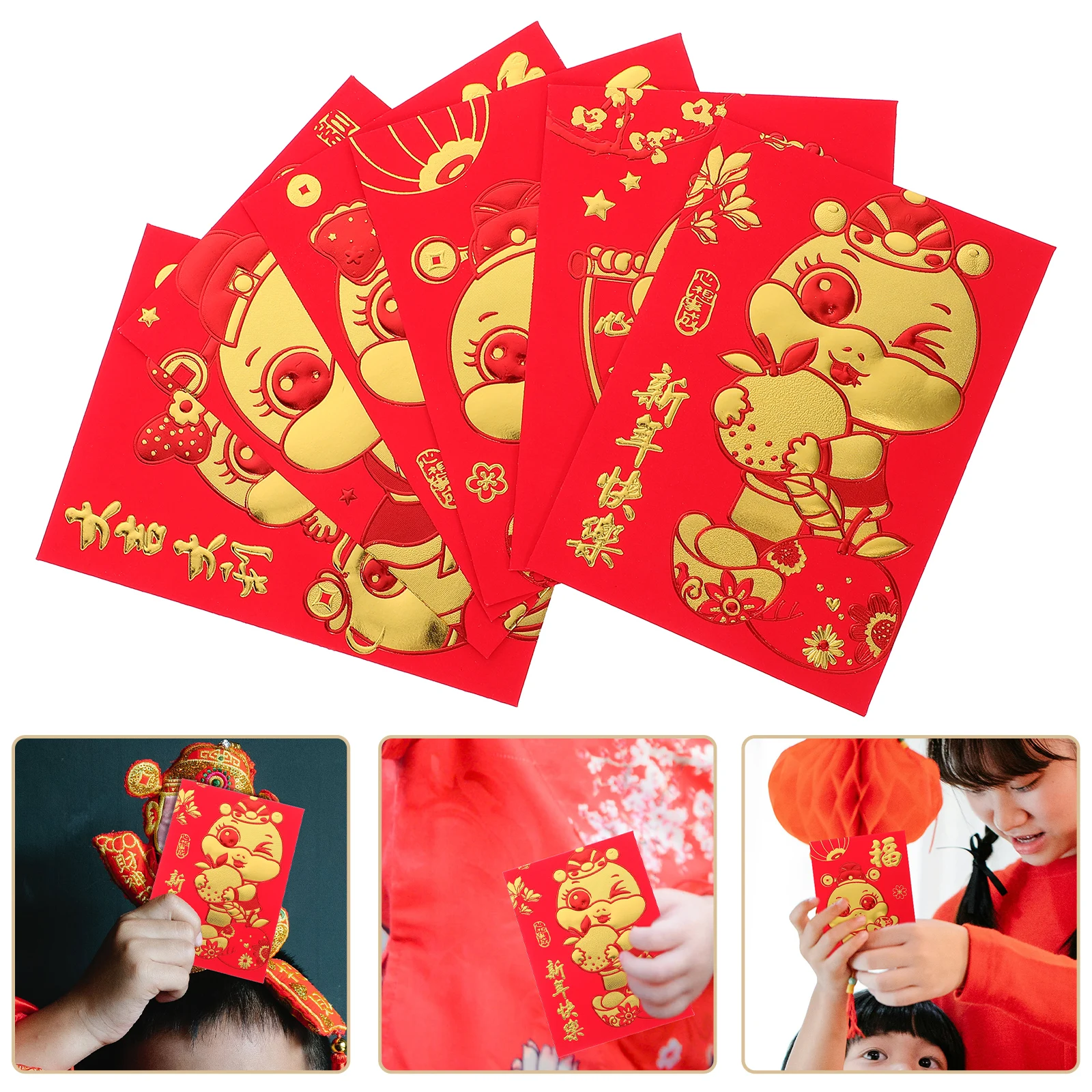 

60pcs Red Envelopes Chinese New Year Money Envelope Lunar Festival Lucky Cash Packets Wedding Celebration Spring Decorations Red