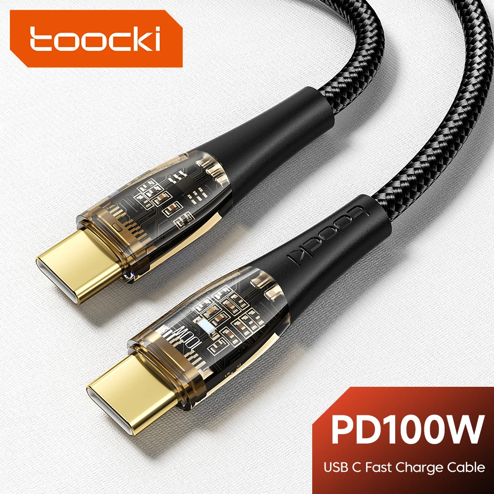 

Toocki USB C to USB C Cable Fast Charging PD100W 60W 5A Type C to Type C Cable Data Cord for Xiaomi Samsung Huawei iPad