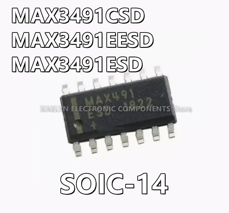 10Pcs/lot MAX3491CSD MAX3491EESD MAX3491ESD MAX3491 1/1 Transceiver Full RS422, RS485 14-SOIC