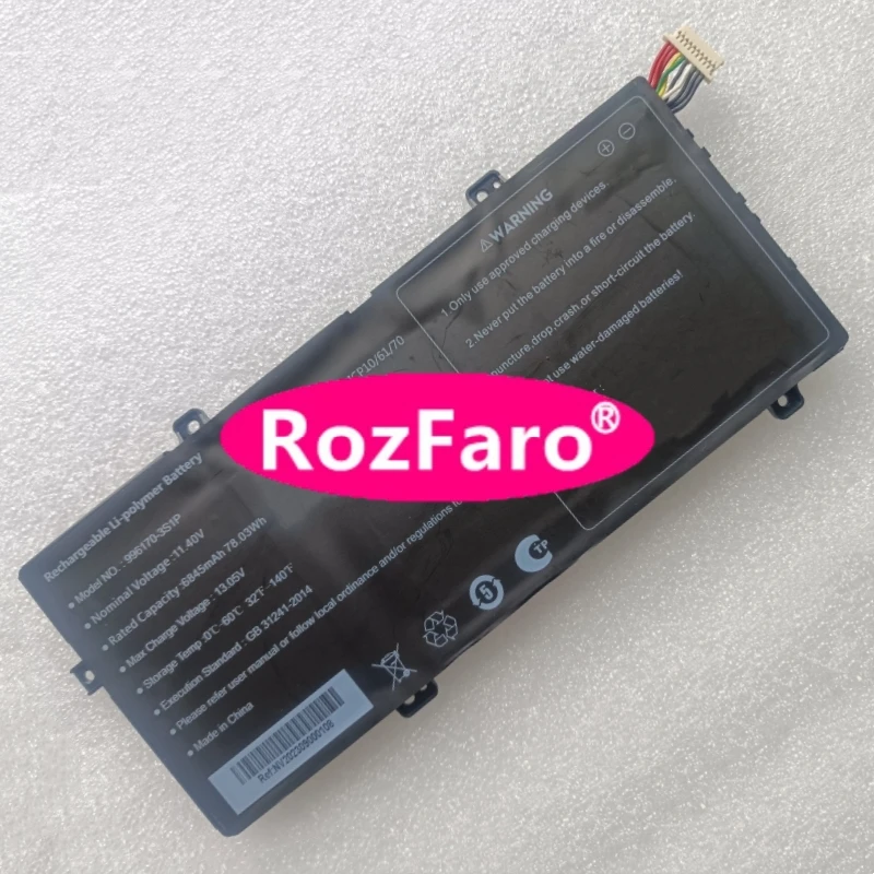 

RozFaro 996170-3S1P 755568-3S1P 10-pin 10-wire 11.4V 78.03Wh 6845mAh Laptop Battery For Aquarius CMP NS 616 NS616 755568HUPAC1D2